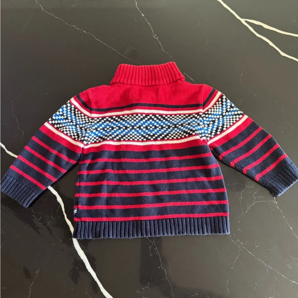 Vintage Nautica Red and Navy Striped‎ Knit Sweater